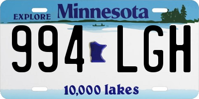 MN license plate 994LGH