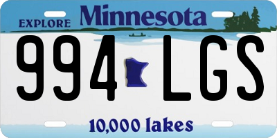 MN license plate 994LGS