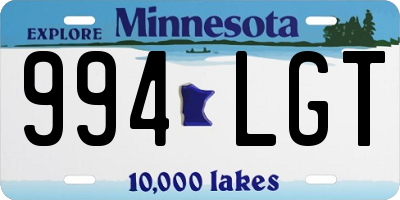 MN license plate 994LGT