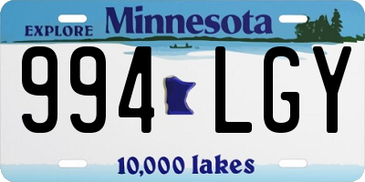 MN license plate 994LGY