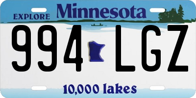 MN license plate 994LGZ