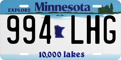 MN license plate 994LHG