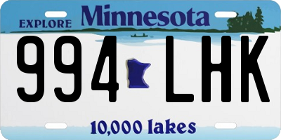 MN license plate 994LHK