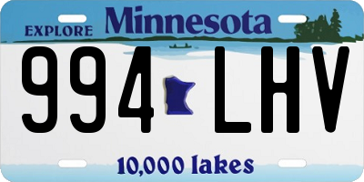 MN license plate 994LHV