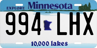 MN license plate 994LHX