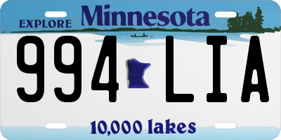 MN license plate 994LIA