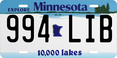 MN license plate 994LIB