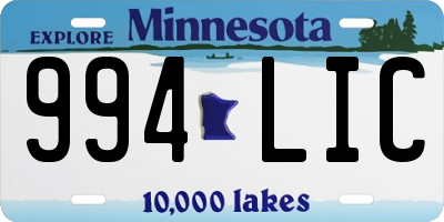 MN license plate 994LIC