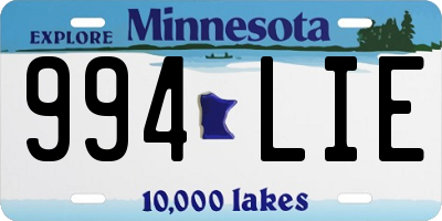 MN license plate 994LIE