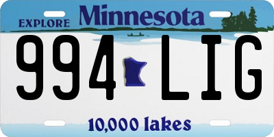 MN license plate 994LIG