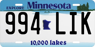 MN license plate 994LIK