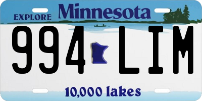 MN license plate 994LIM