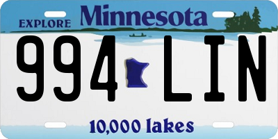 MN license plate 994LIN