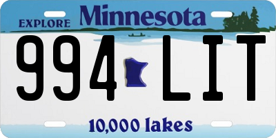 MN license plate 994LIT