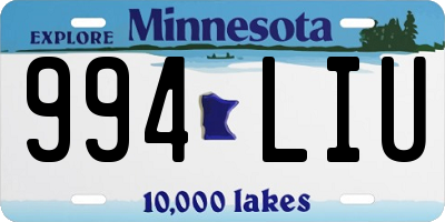 MN license plate 994LIU