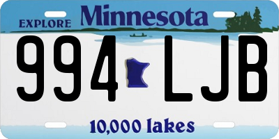 MN license plate 994LJB