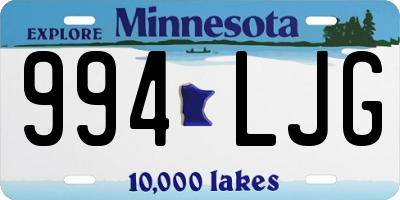 MN license plate 994LJG