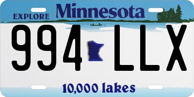 MN license plate 994LLX