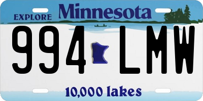 MN license plate 994LMW