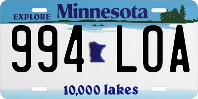 MN license plate 994LOA