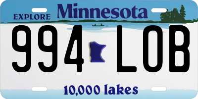 MN license plate 994LOB