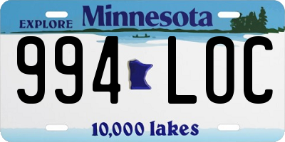 MN license plate 994LOC