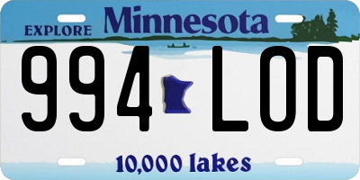 MN license plate 994LOD