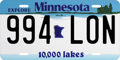 MN license plate 994LON
