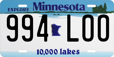 MN license plate 994LOO