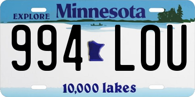 MN license plate 994LOU