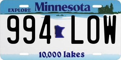 MN license plate 994LOW