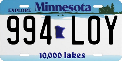 MN license plate 994LOY