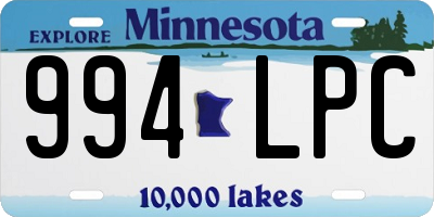 MN license plate 994LPC