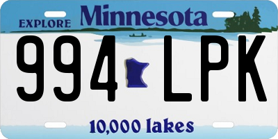 MN license plate 994LPK