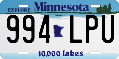 MN license plate 994LPU