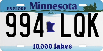 MN license plate 994LQK