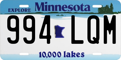 MN license plate 994LQM