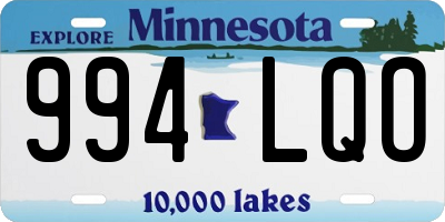 MN license plate 994LQO