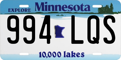 MN license plate 994LQS