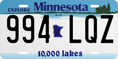 MN license plate 994LQZ