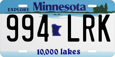 MN license plate 994LRK