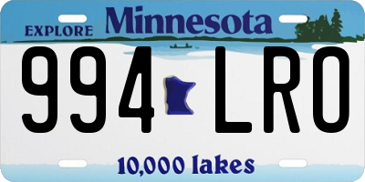 MN license plate 994LRO