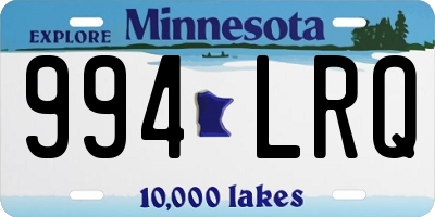 MN license plate 994LRQ
