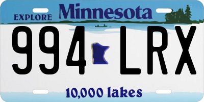 MN license plate 994LRX