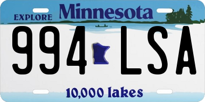 MN license plate 994LSA