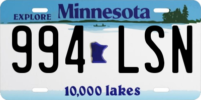 MN license plate 994LSN