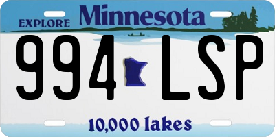 MN license plate 994LSP