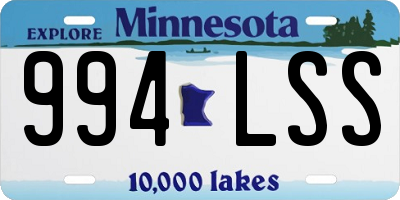 MN license plate 994LSS