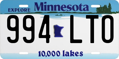 MN license plate 994LTO