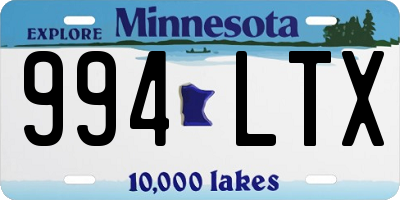 MN license plate 994LTX